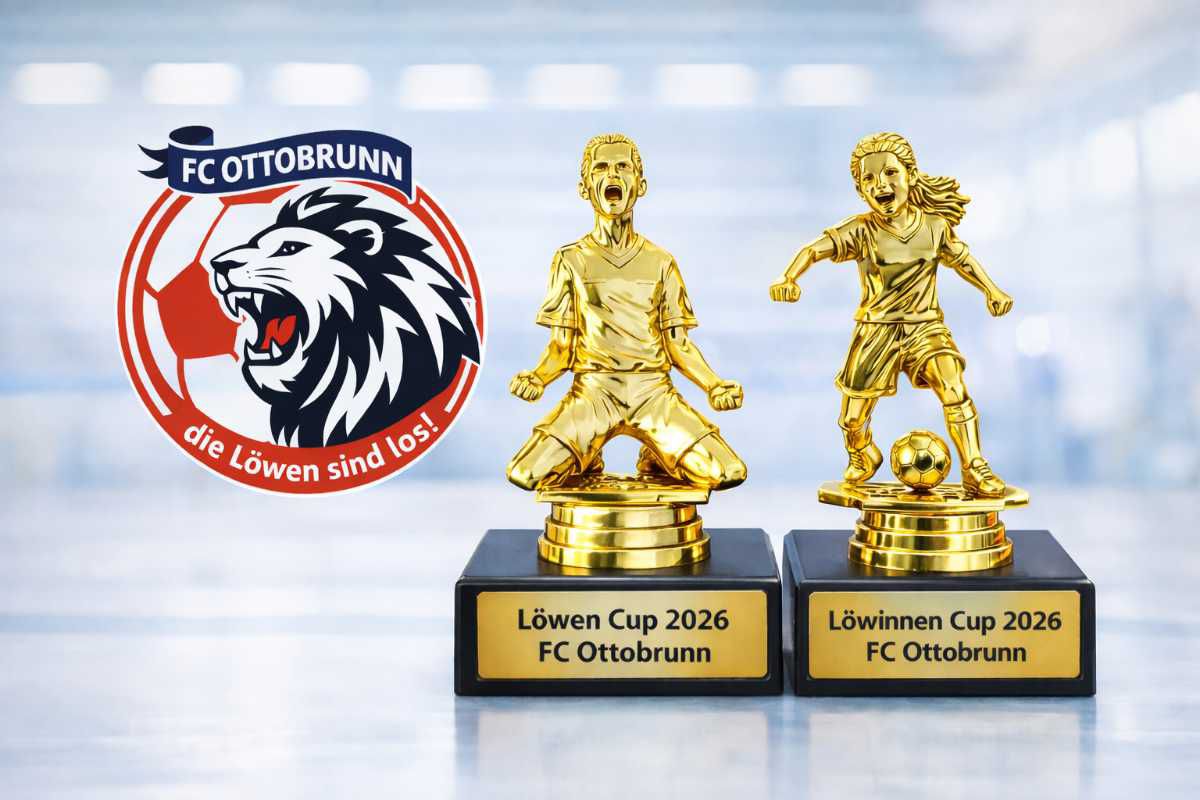 Löwinnen-Cup Titelbild mit Pokal 2026